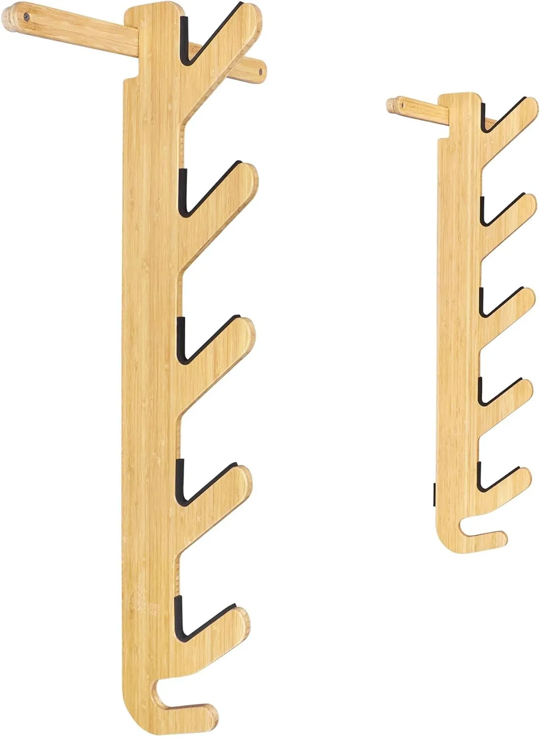 Grassracks Bamboo Ski Rack - Indoor Horizontal Ski Wall Mount Hallsteiner Series - Masterfully-Crafted Premium Indoor Ski Display Wall Hanger (4 or 5 Pairs of Skis, Bamboo)