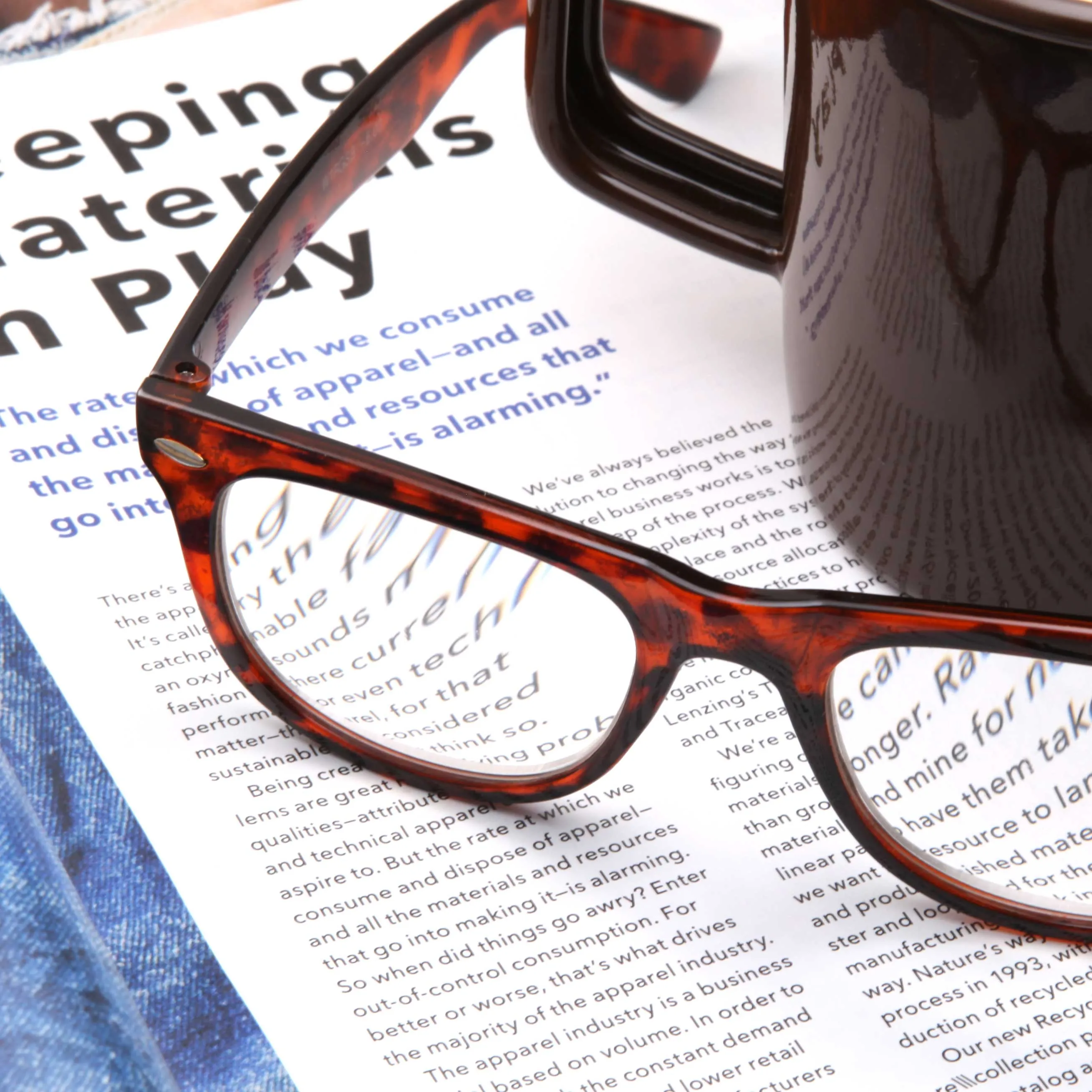 grinderPUNCH 2 Pack High Magnification Reading Glasses Strong Power Readers