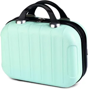 Hard Shell Vanity Cases with Elastic Band and Zipper, Portable Waterproof ABS Beauty Case, Cosmetic Case for Women Girl
