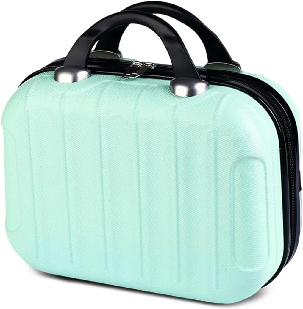 Hard Shell Vanity Cases with Elastic Band and Zipper, Portable Waterproof ABS Beauty Case, Cosmetic Case for Women Girl