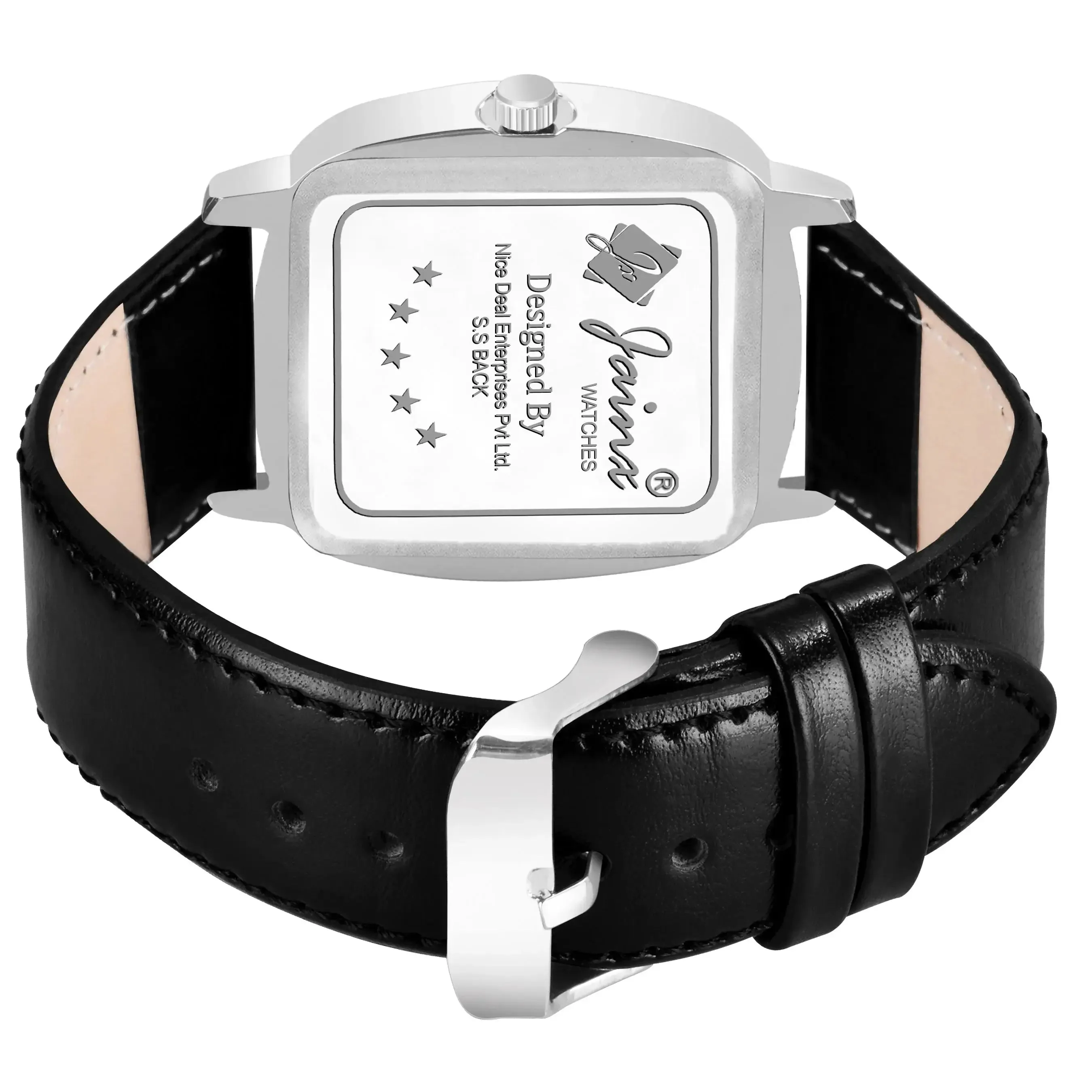 Jainx Black Dial Black Leather Strap Watch For Men - JM7160