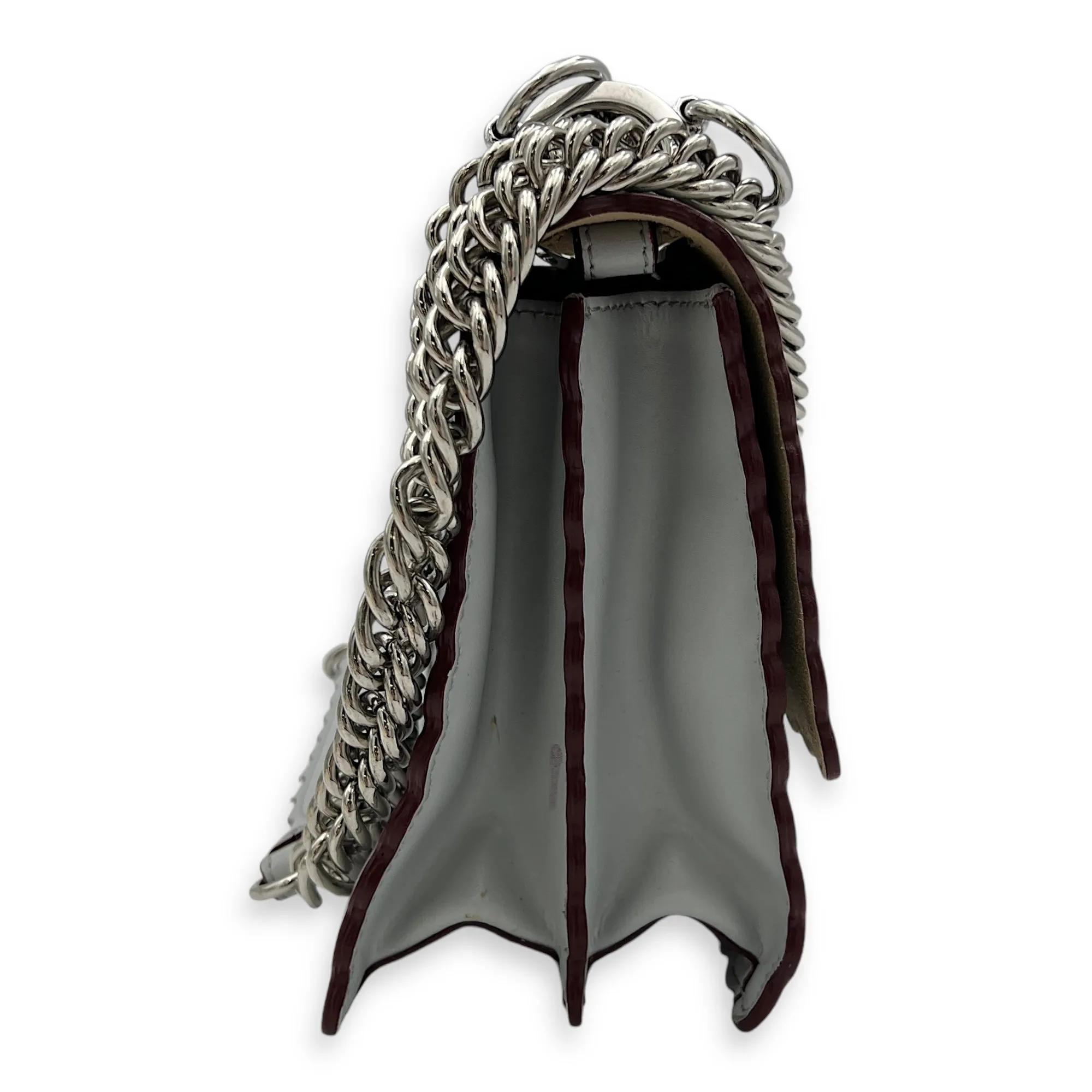 Kan I Small Crossbody bag in Calfskin, Silver Hardware