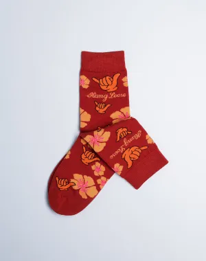 Kids Shaka Floral Hang Loose Crew Socks