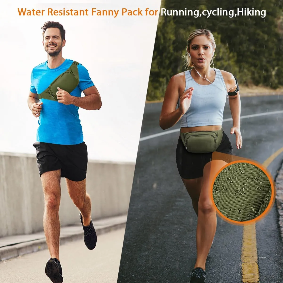 Large Fanny Pack for Women Men - Syican Waist bag with 3-Zipper Pockets, Gifts for Enjoy Sports Traveling Workout Casual Hands-Free crossbody bags Fits MAX 7.9'' iPad & 6.6'' Phone