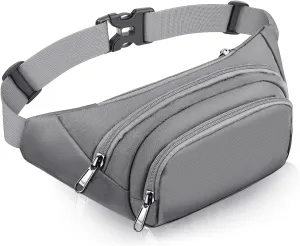 Large Fanny Pack for Women Men - Syican Waist bag with 3-Zipper Pockets, Gifts for Enjoy Sports Traveling Workout Casual Hands-Free crossbody bags Fits MAX 7.9'' iPad & 6.6'' Phone