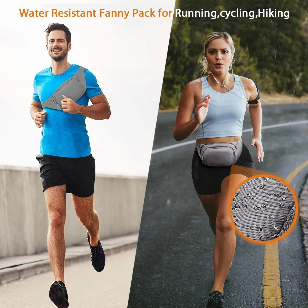 Large Fanny Pack for Women Men - Syican Waist bag with 3-Zipper Pockets, Gifts for Enjoy Sports Traveling Workout Casual Hands-Free crossbody bags Fits MAX 7.9'' iPad & 6.6'' Phone