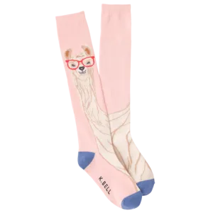 Llama With Glasses Women's Knee High Socks