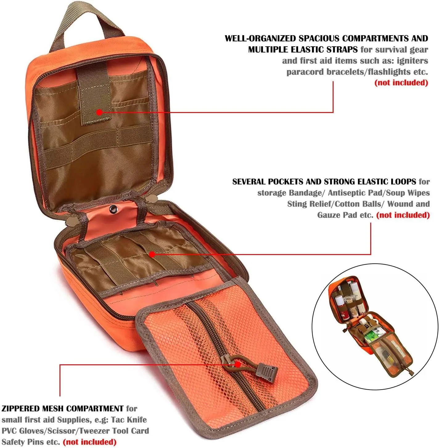 Molle First Aid Pouch Empty Medical Bag IFAK Tactical Rip-Away Pouches Small Bug Out Bags Trauma Medic Bag