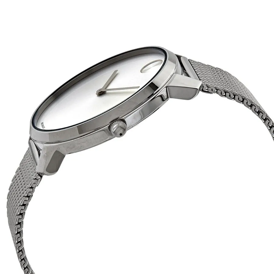 Movado Bold Quartz Silver Dial Stainless Steel Mesh Men's Watch 3600589