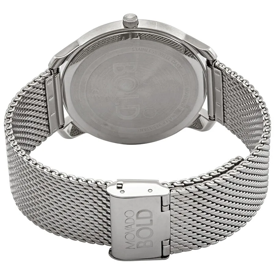 Movado Bold Quartz Silver Dial Stainless Steel Mesh Men's Watch 3600589