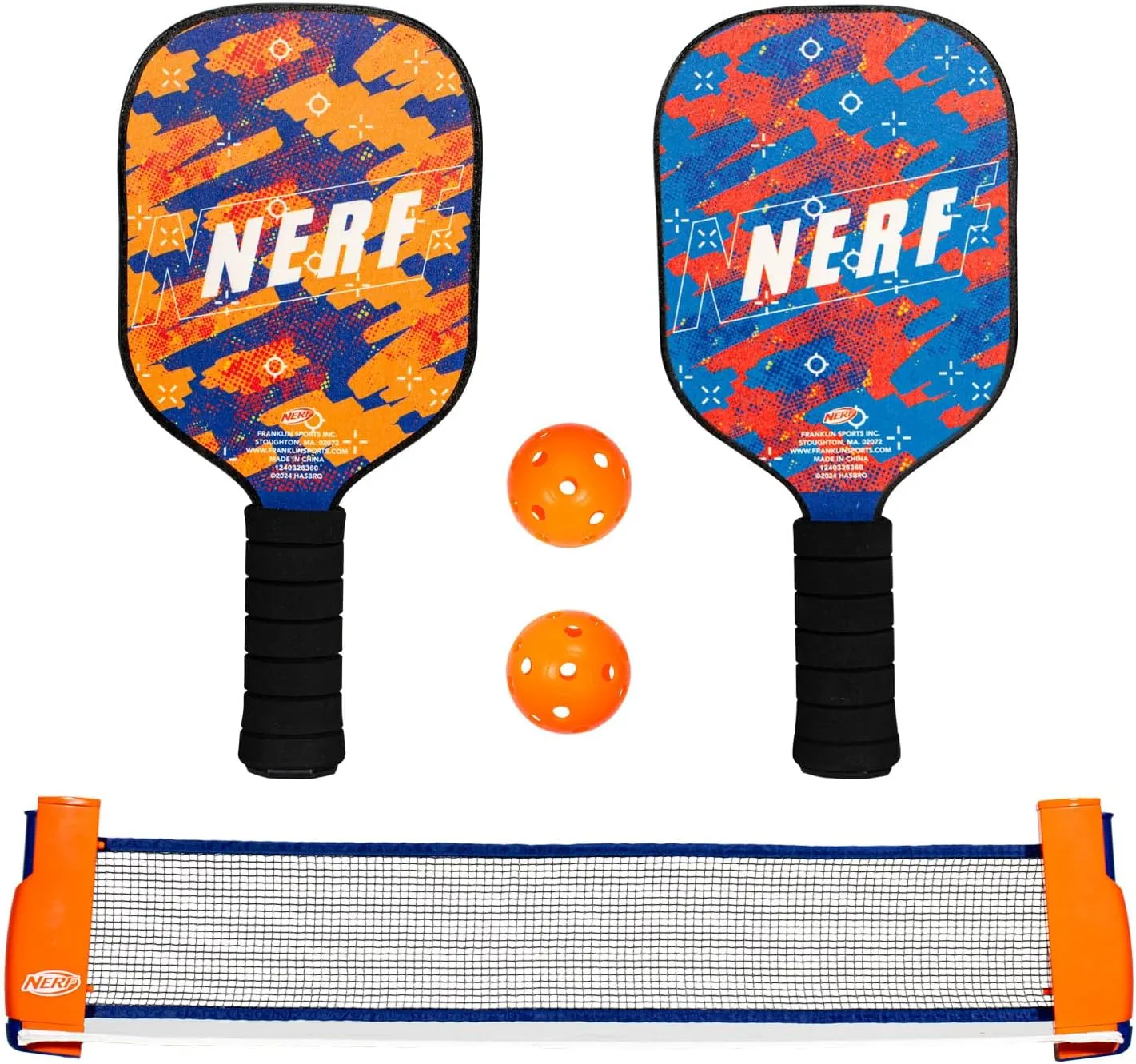 NERF Tabletop Pickleball Set - Mini Tabletop Pickleball Game - Retractable Net Up to 5 Feet - Fits Most Tables