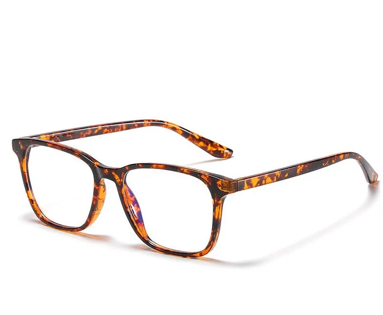 New tr90 anti-blue light glasses, retro glasses frames for men and women, literary and artistic transparent flat glasses