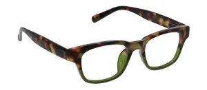 Peepers - Layover Focus Blue Light Reading Glasses, Tortoise & Green
