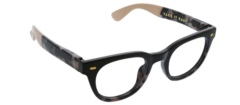 Peepers - Take It Easy Blue Light Reading Glasses, Black & Black Marble