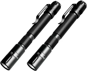 Pen Light Flashlight 3 Modes Mini Small Flashlights Tactical LED Powerful High Lumens with Clip,Slim Portable Pocket Compact Torch for Emergency Inspection AAA Battery Water-Resistant