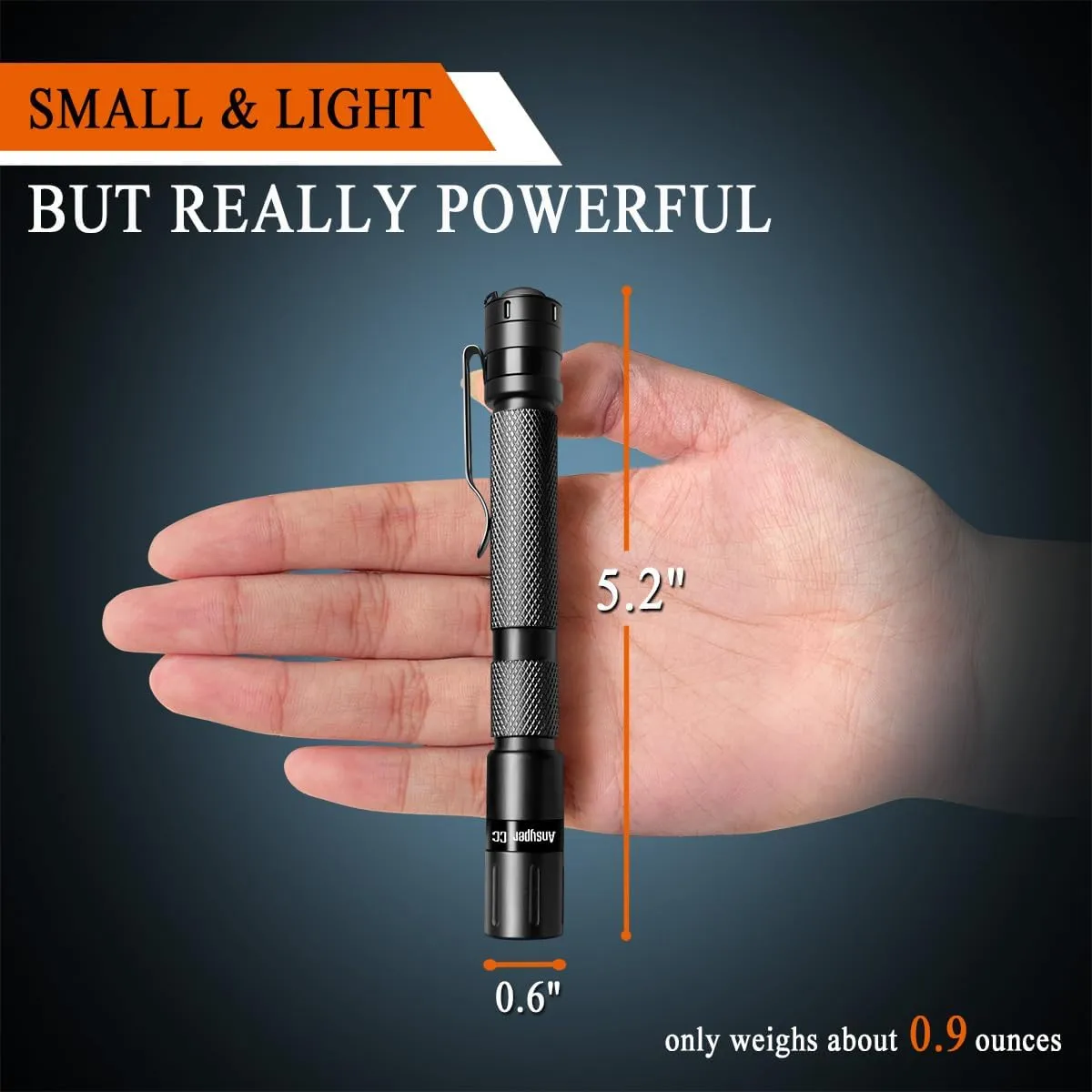 Pen Light Flashlight 3 Modes Mini Small Flashlights Tactical LED Powerful High Lumens with Clip,Slim Portable Pocket Compact Torch for Emergency Inspection AAA Battery Water-Resistant