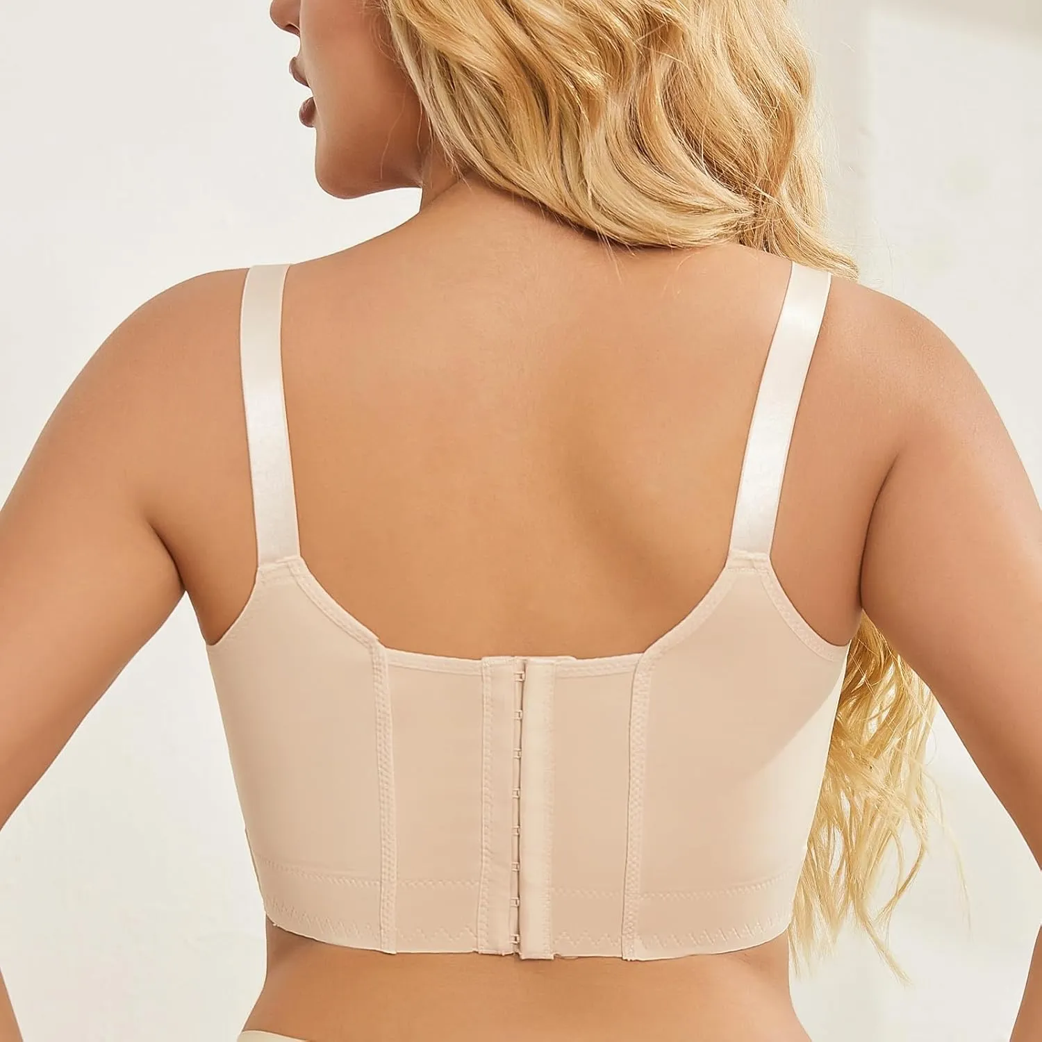 Push Up Bra for Women - Uplift Sculpting T-Shirt Bra with Full Back Coverage and Back Fat Smoothing