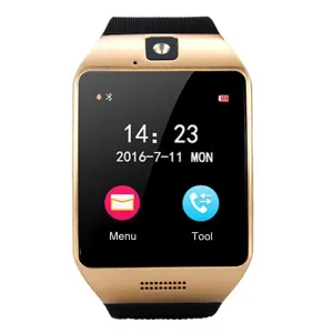 Q18S 1.54 inch IPS Screen MTK6260A Bluetooth 3.0 Smart Watch Phone, Pedometer / Sedentary Reminder / Sleeping Monitor  / Anti-Loss / Remote Camera / GSM / 0.3M Camera (Black   Gold)