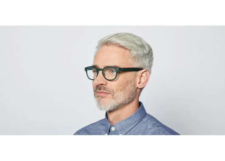 READING GLASSES #C GREEN CRYSTAL