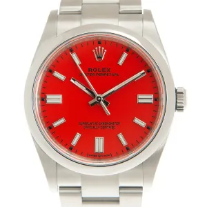 Rolex Oyster Perpetual 36 Automatic Chronometer Coral Red Dial Watch 126000CRLRDSO