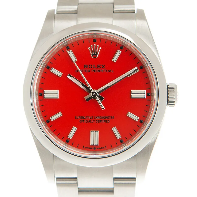 Rolex Oyster Perpetual 36 Automatic Chronometer Coral Red Dial Watch 126000CRLRDSO