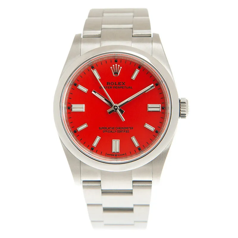 Rolex Oyster Perpetual 36 Automatic Chronometer Coral Red Dial Watch 126000CRLRDSO
