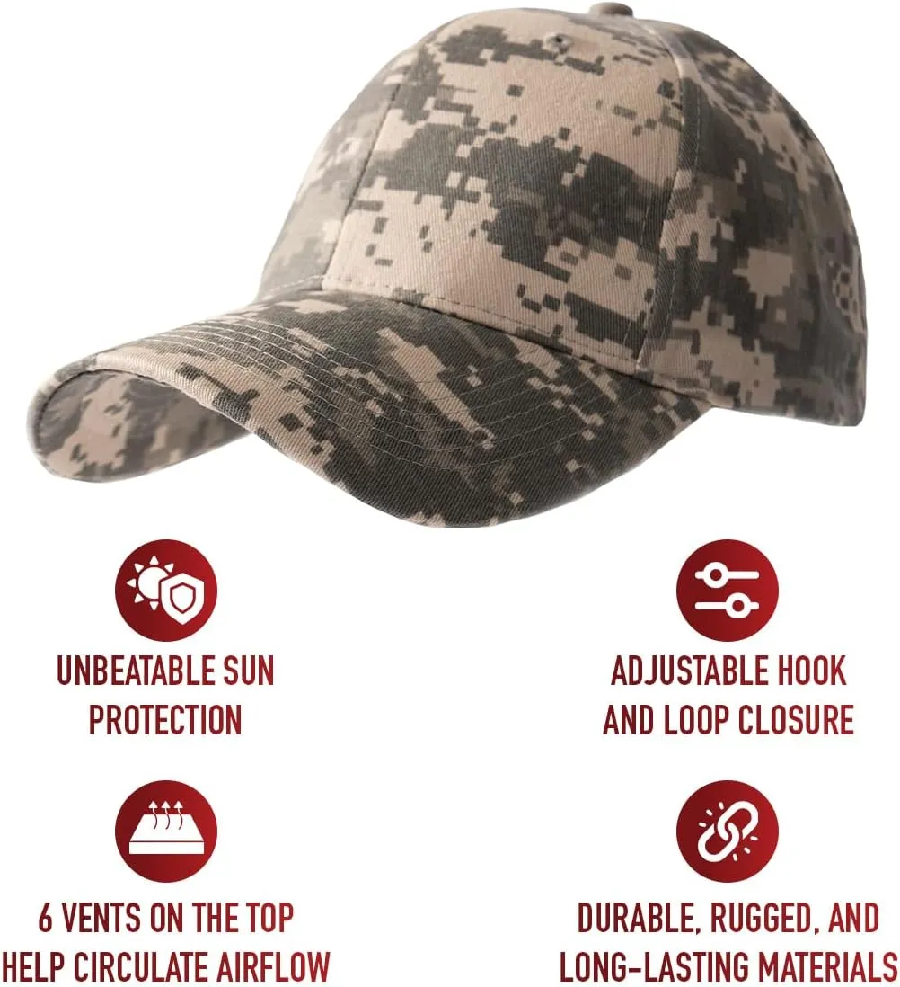 Rothco Supreme Camo Low Profile Cap  Adjustable Rugged Outdoor Baseball Hat