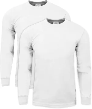 Shaka Wear Men's Cotton T-Shirt  Max Heavyweight 7 Ounce Long Sleeve Crew Neck Plain Tee Top Tshirts Regular Big Tall Size