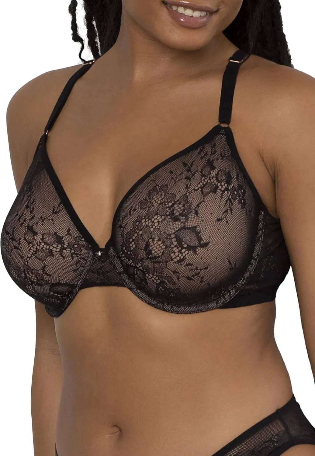 Smart & Sexy Sheer Mesh Demi Underwire Bra  Available in Single or 2-Pack, Flirty & Supportive