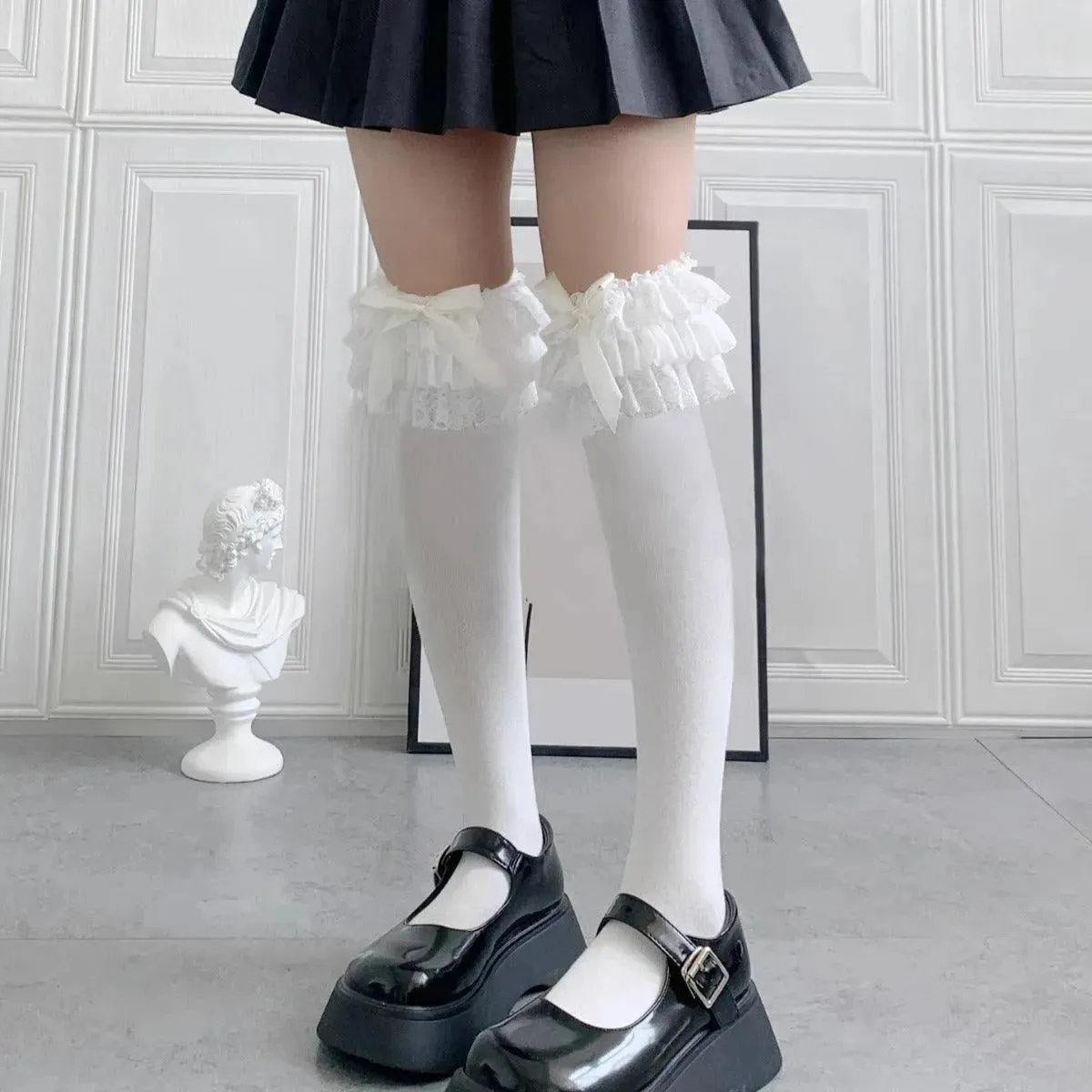 Solid Color Lolita Thigh High Socks | Sweet Lolita Outfits