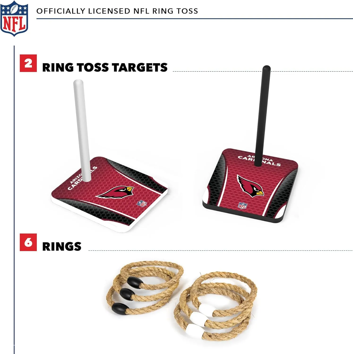Solid Wood NFL Quoits Set with Direct Print HD Team Graphics  Tailgate Ring Toss Game  Great Gift for Any Football Fan! Ring Toss Family Outdoor Games for The Beach