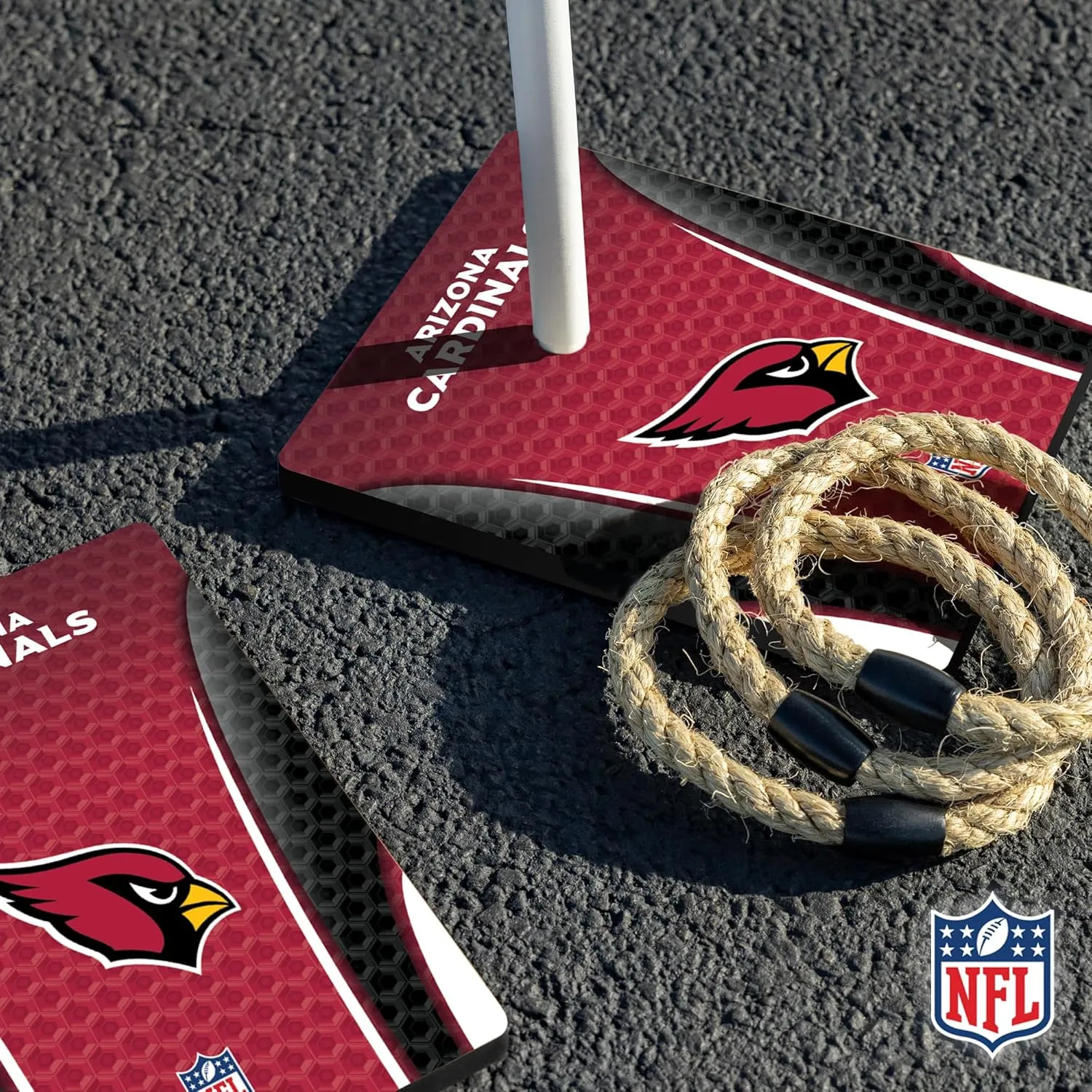 Solid Wood NFL Quoits Set with Direct Print HD Team Graphics  Tailgate Ring Toss Game  Great Gift for Any Football Fan! Ring Toss Family Outdoor Games for The Beach