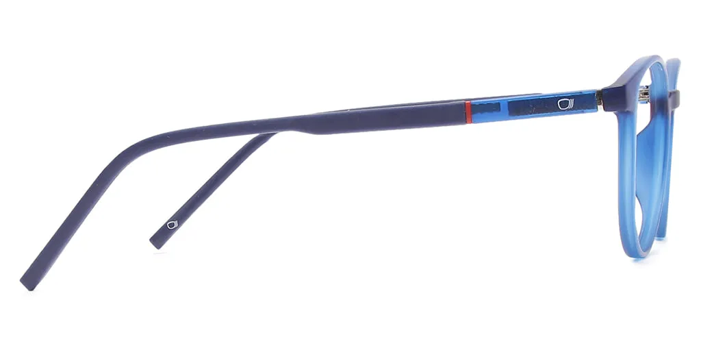 Specsmakers Blue Zero Kids Computer Glasses Full Frame Round Small 45 TR 90 AMP9006