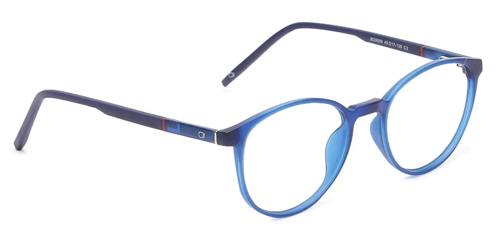 Specsmakers Blue Zero Kids Computer Glasses Full Frame Round Small 45 TR 90 AMP9006