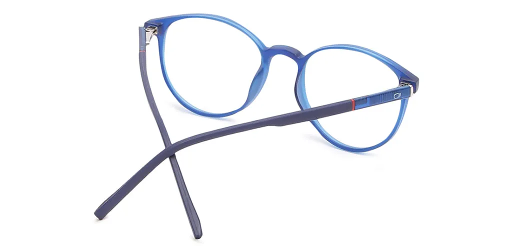Specsmakers Blue Zero Kids Computer Glasses Full Frame Round Small 45 TR 90 AMP9006