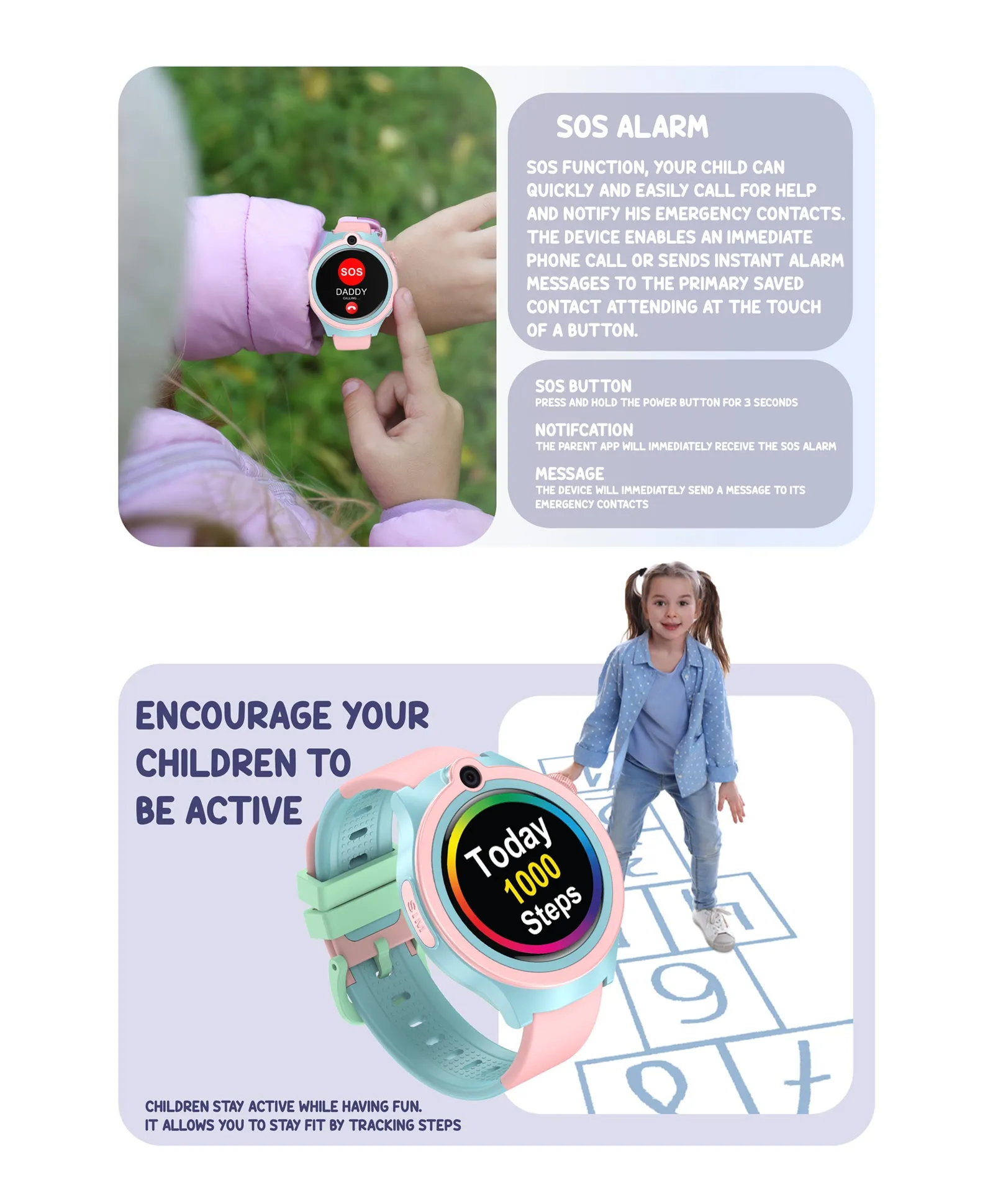 Spiky Cacus 4g Video & Voice Calling Smartwatch with GPS  - Blue