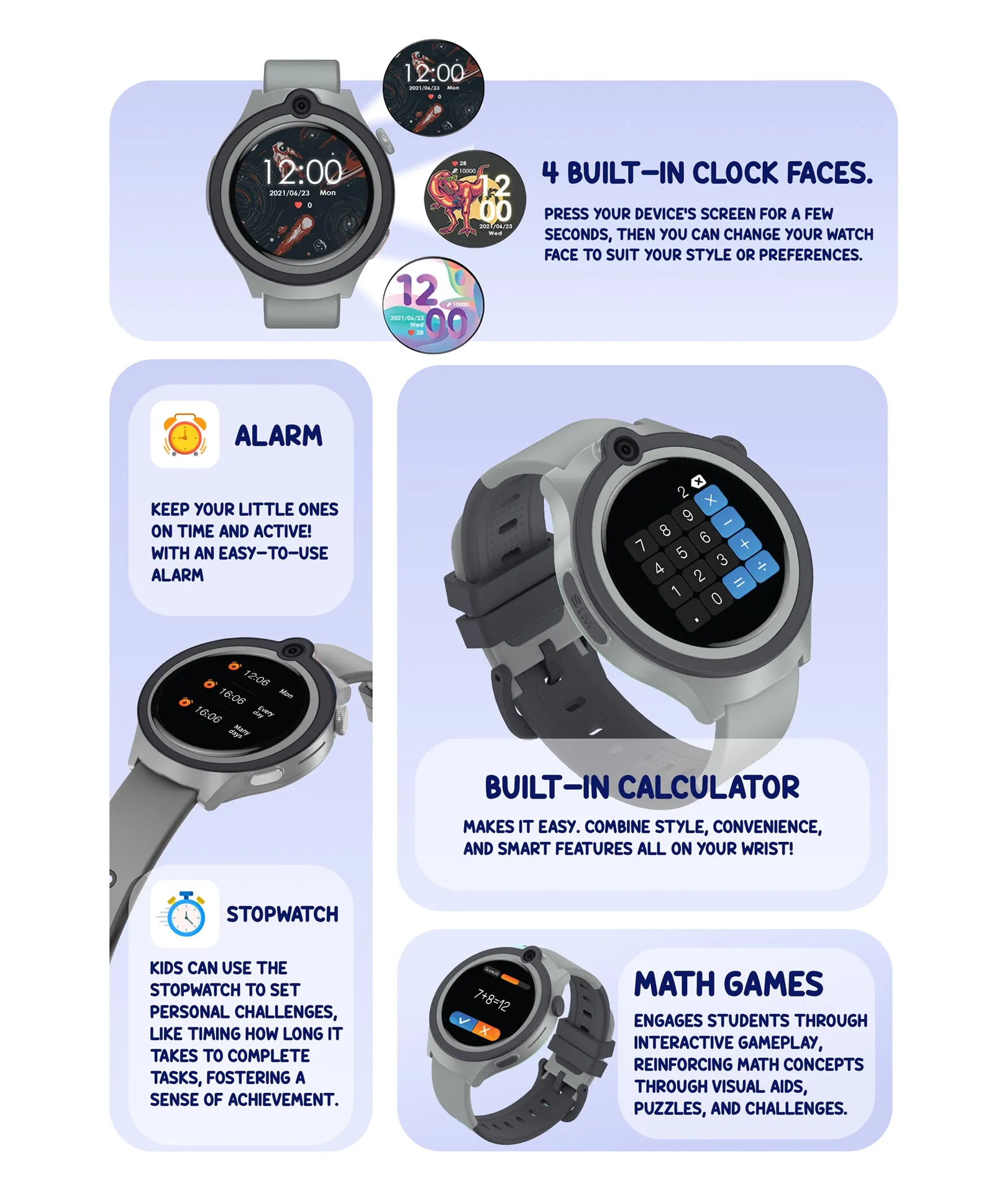 Spiky Cacus 4g Video & Voice Calling Smartwatch with GPS  - Blue