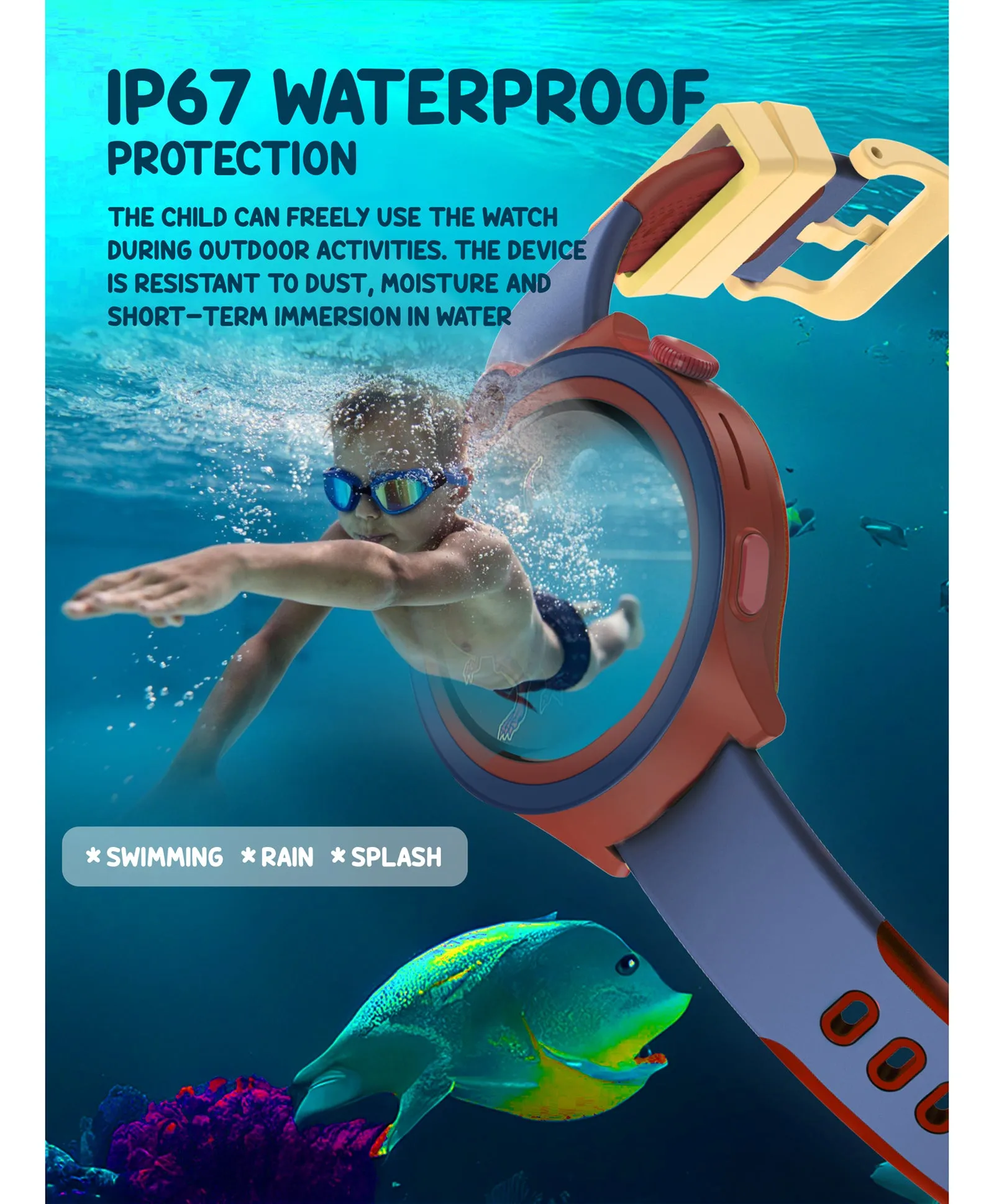Spiky Cacus 4g Video & Voice Calling Smartwatch with GPS  - Blue