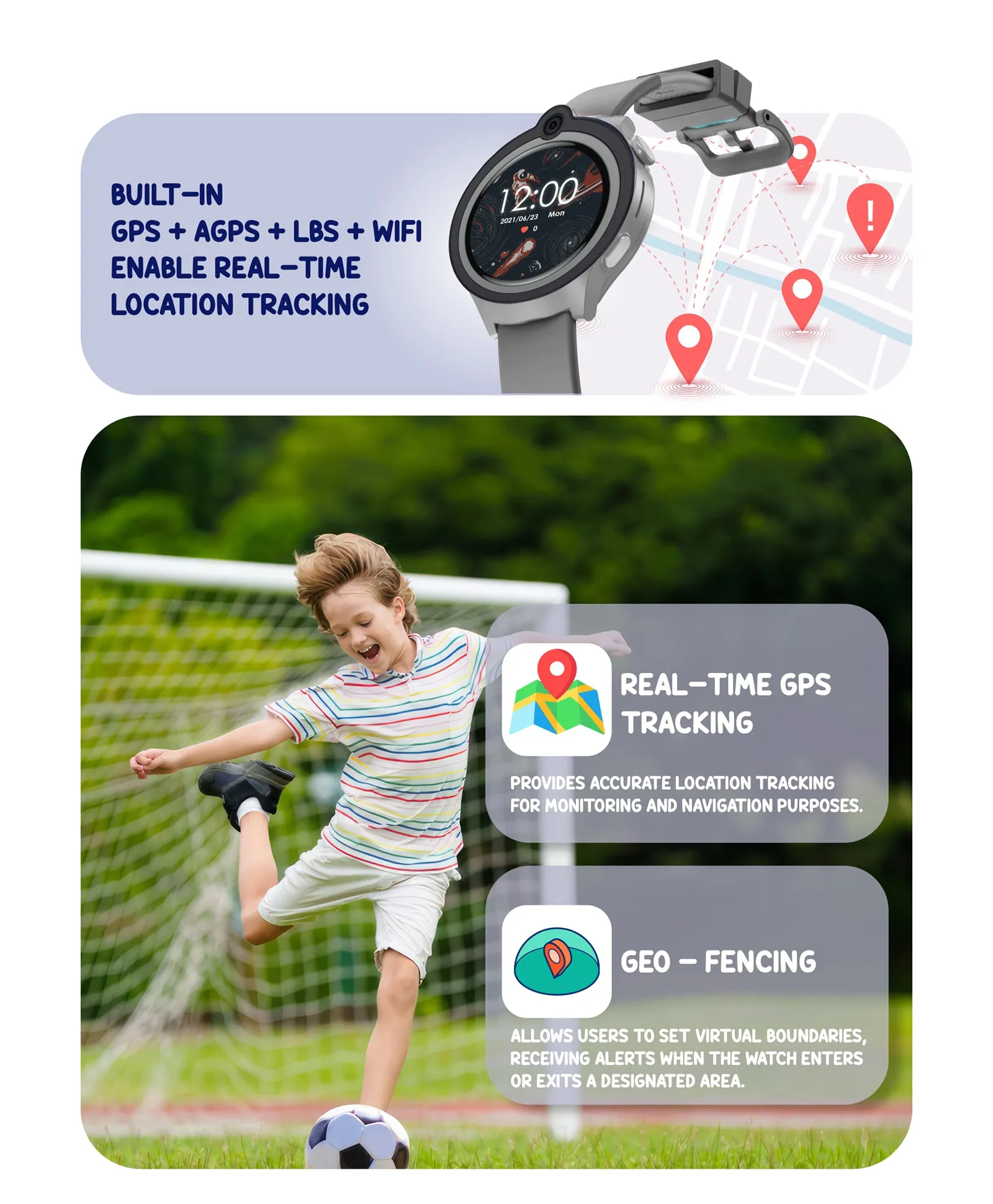Spiky Cacus 4g Video & Voice Calling Smartwatch with GPS  - Blue