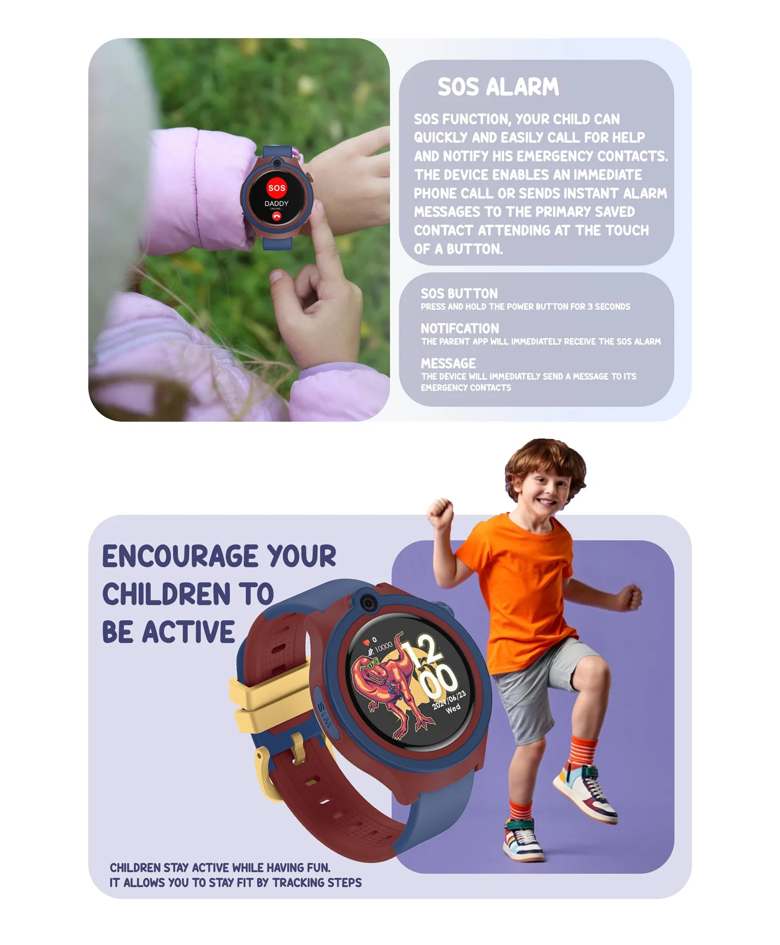 Spiky Cacus 4g Video & Voice Calling Smartwatch with GPS  - Blue