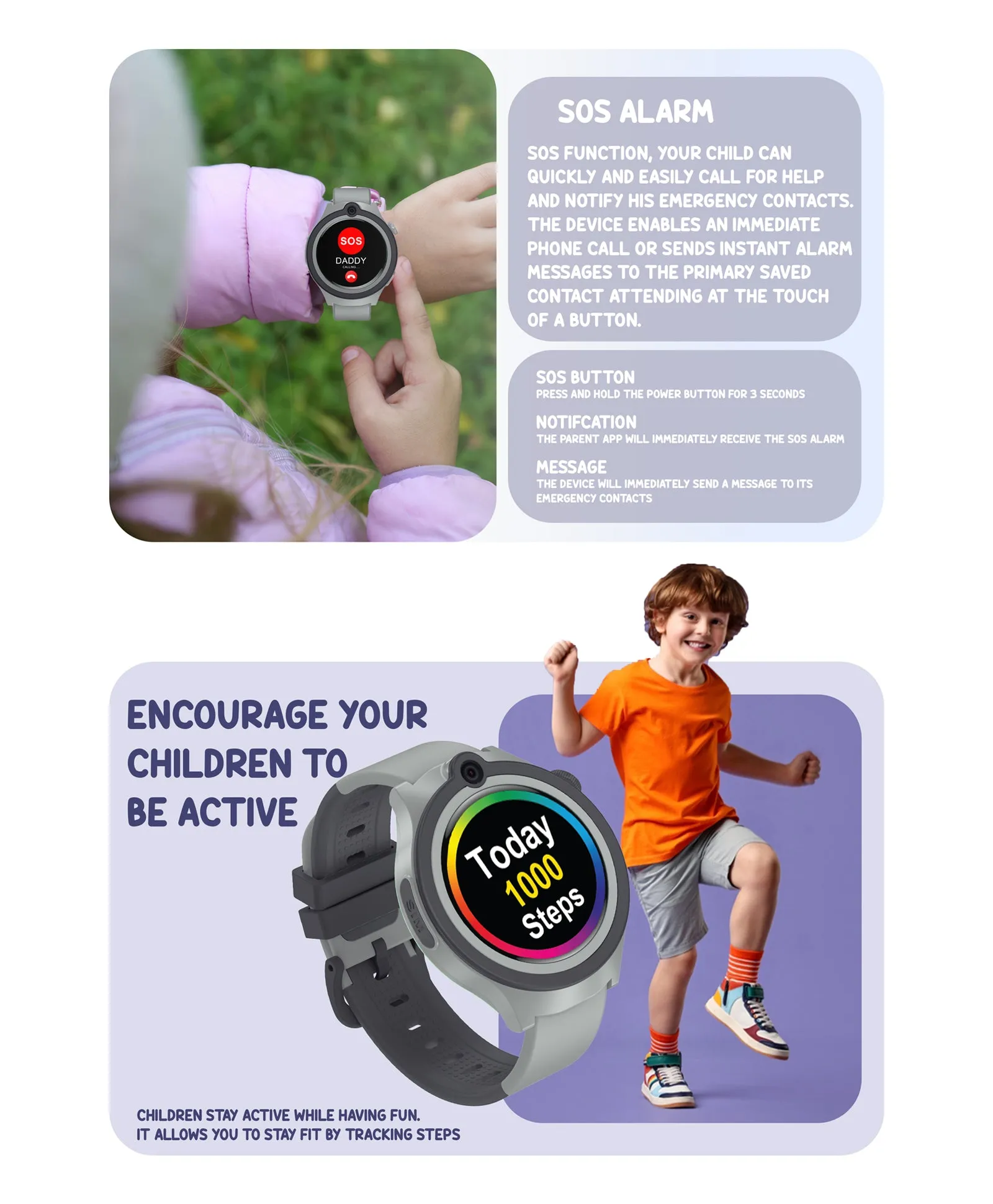 Spiky Cacus 4g Video & Voice Calling Smartwatch with GPS  - Blue