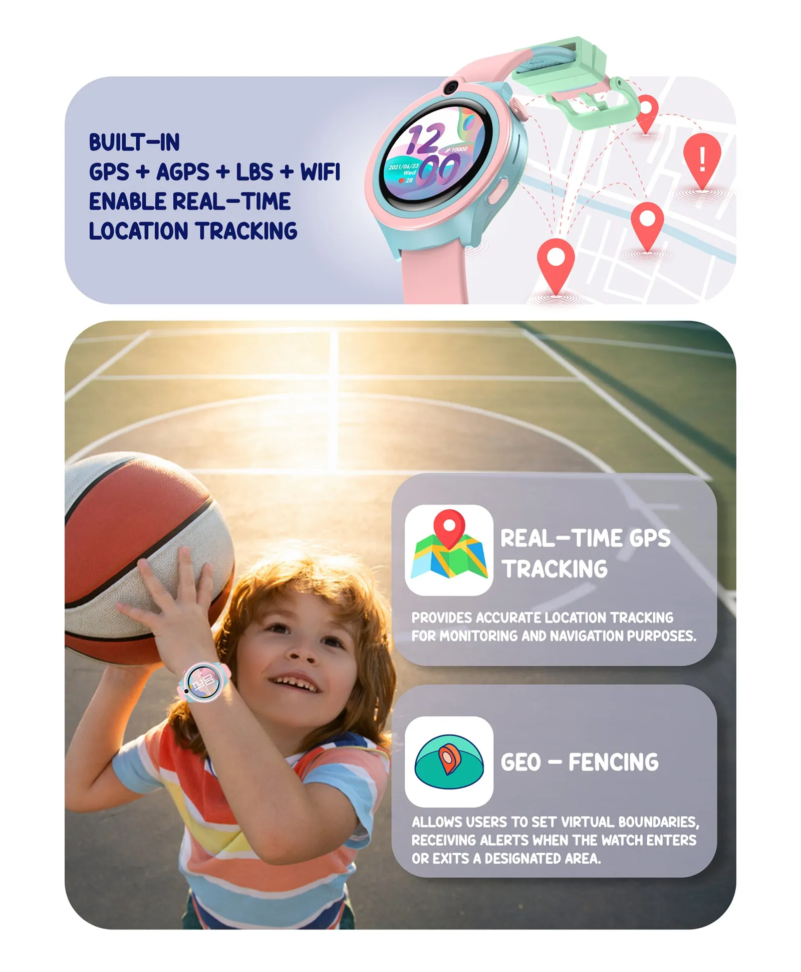 Spiky Cacus 4g Video & Voice Calling Smartwatch with GPS  - Blue