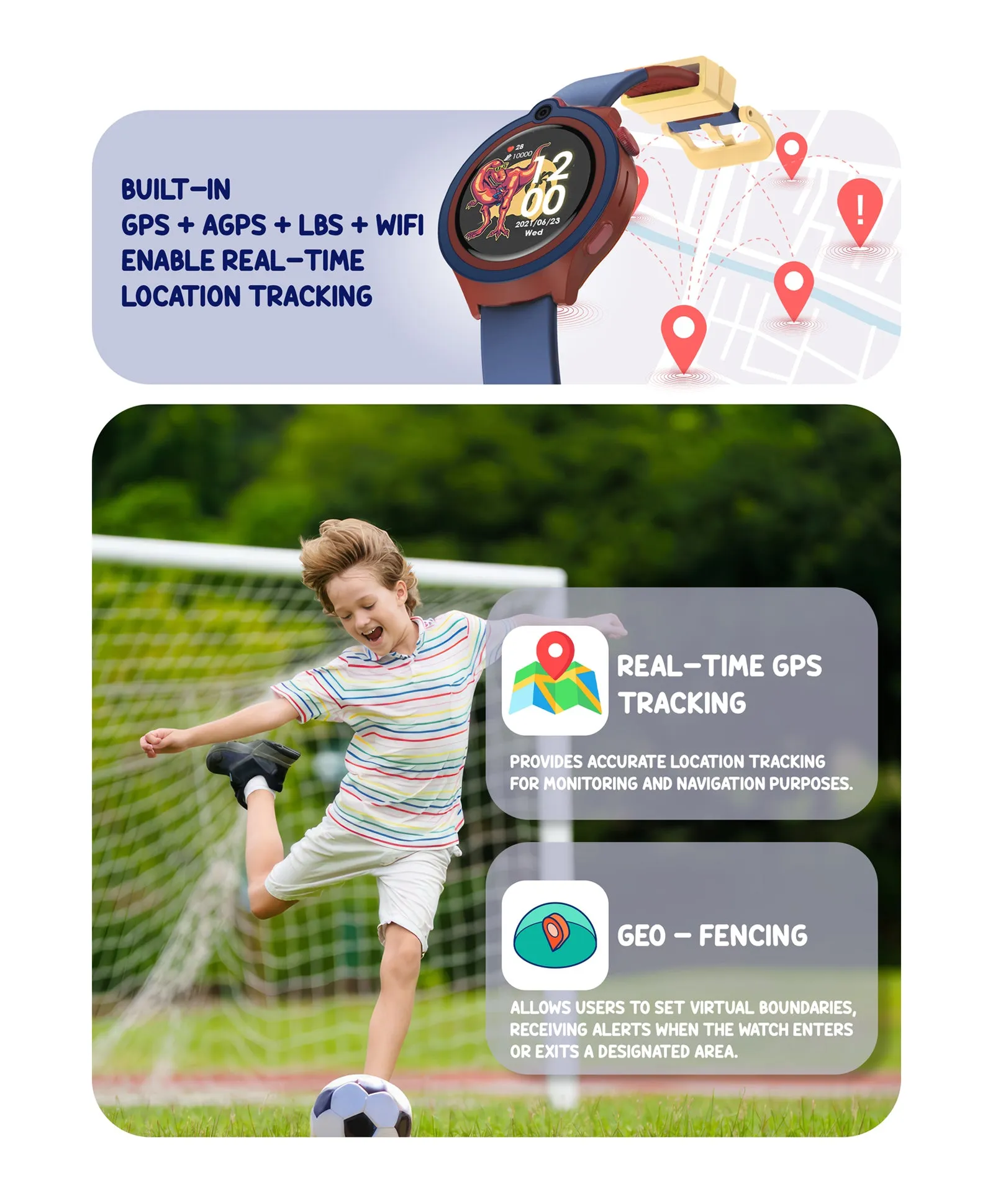 Spiky Cacus 4g Video & Voice Calling Smartwatch with GPS  - Blue