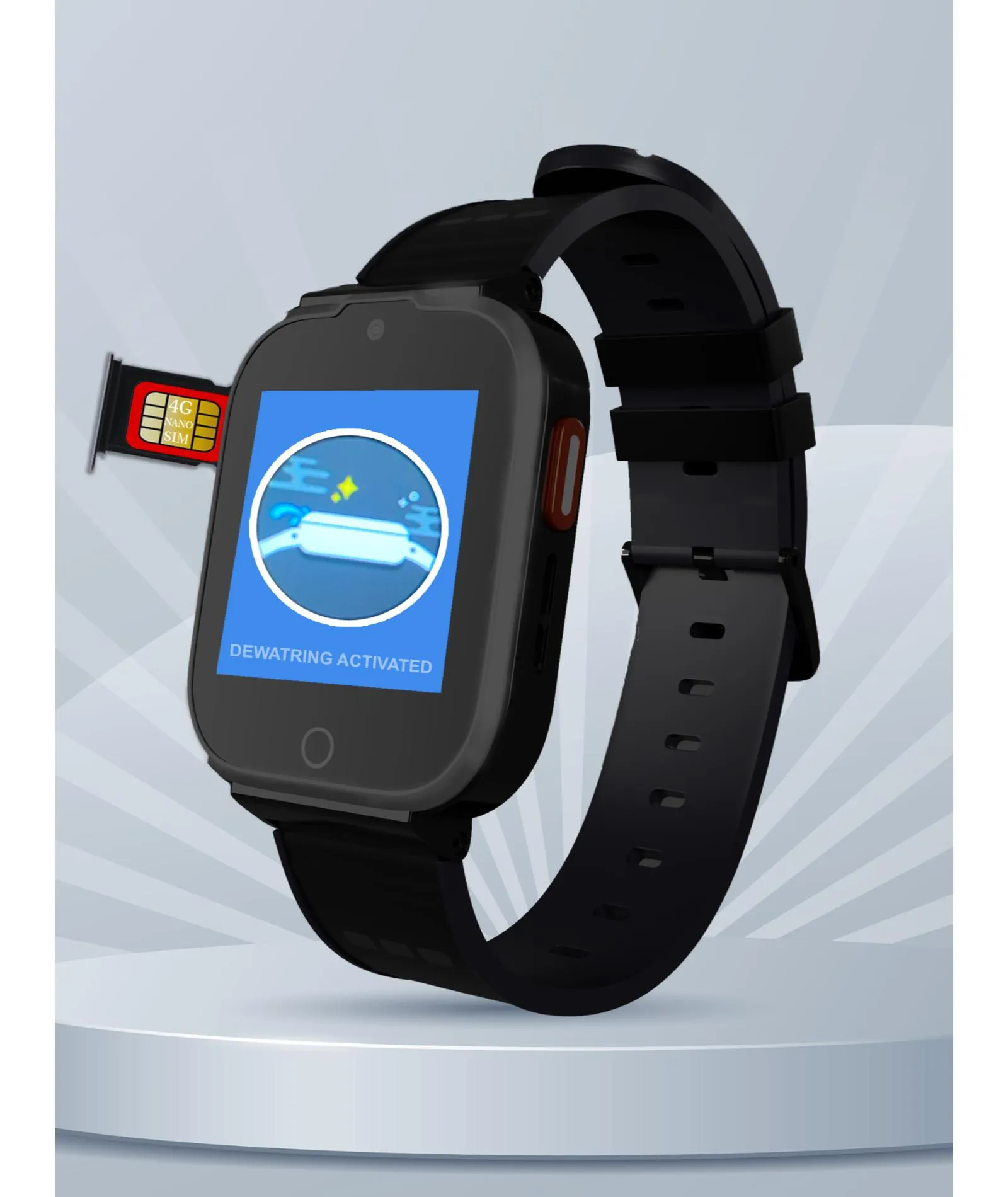Spiky Cyclops 4g Video & Voice Calling Dewatering Waterproof Kids Smartwatch - Blue