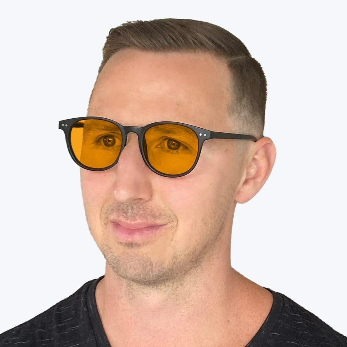SunDown Billie Blue Blocking Glasses - Black - Readers
