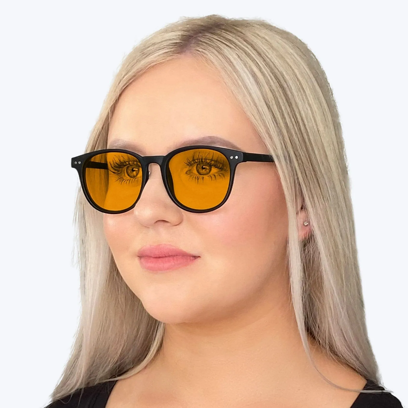 SunDown Billie Blue Blocking Glasses - Black - Readers