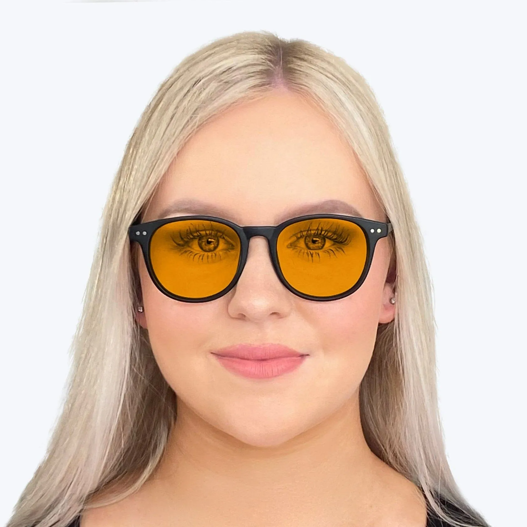 SunDown Billie Blue Blocking Glasses - Black - Readers