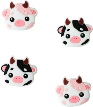 Switch Joycon Thumb Grip Caps, Soft Cute Silicone Joystick Cover Compatible with Nintendo Switch/OLED/Switch Lite, Analog Stick Grips Button Covers, 4PC Set (Pink & Black)