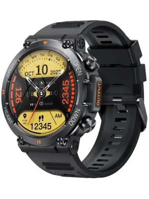 TELSA UK - Smart Watch Waterproof IP67 military style mens Sports & fitness digital Watch with Touch Screen display, Fitness Watch, Heart Rate, Step counter Smart Watch for men IOS & Android