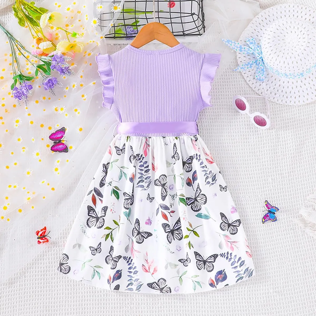 Toddler Girls Dress, Ruffle Sleeveless Summer Baby Girl Fashion Dresses 3-8Y